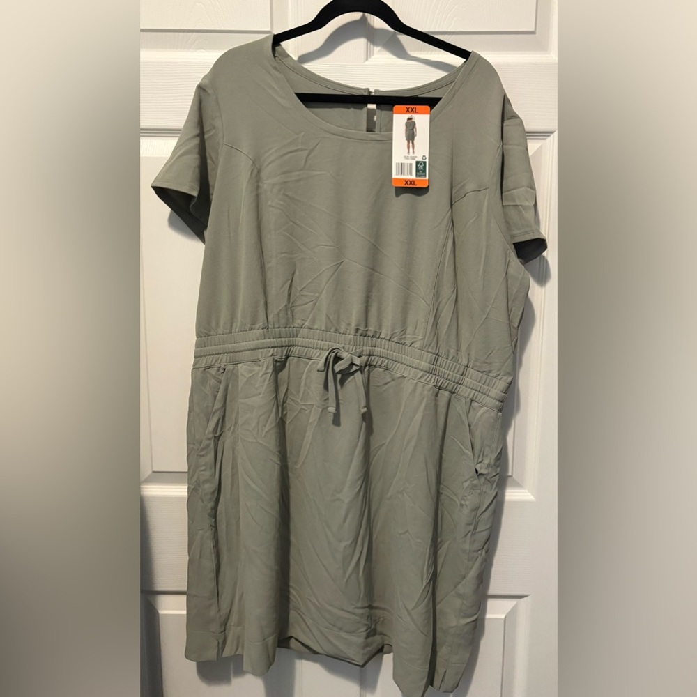Chic Asymmetrical Dress in Sage Green